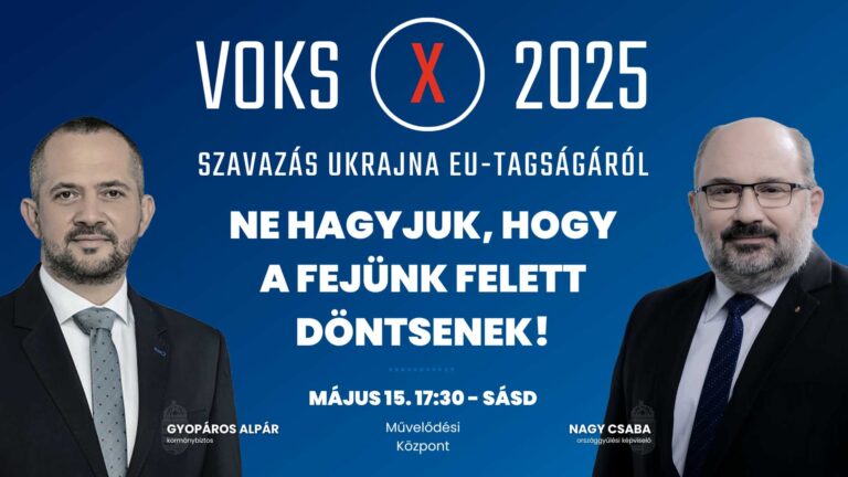 Hamarosan: VOKS 2025 lakossági fórum Sásdon